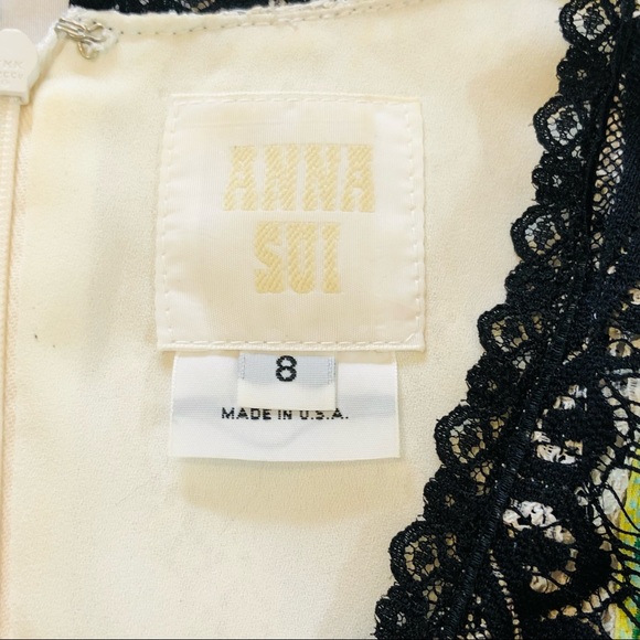 Anna Sui Embroidered Lace Eyelash Embellished Dress Size  8 - Picture 10 of 15